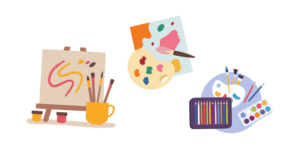 Traditional Art materials.